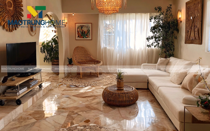 Mẫu gạch vân đá 40x40 mang lại vẻ đẹp sang trọng cho ngôi nhà