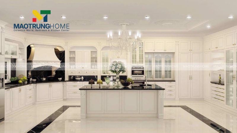 Khu vực bếp cần loại gạch có độ bóng cao