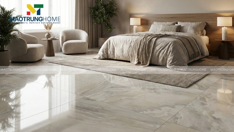 Các đường vân mảnh giúp không gian nghỉ ngơi yên tĩnh và thư thái