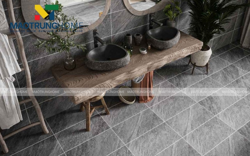 Sự tinh tế từ những đường vân đá tự nhiên trên nền gạch stone matt