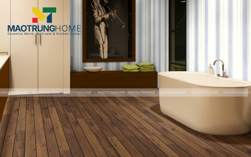 Gạch vân gỗ bề mặt nhám mang lại sự ấm áp và an toàn