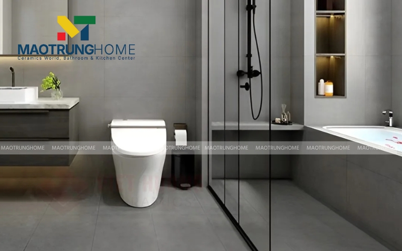 Gạch vân xi măng bề mặt nhám tạo chiều sâu cho phong cách tối giản