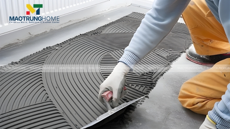 Gạch Porcelain có độ đặc cao nên cần dùng keo dán gạch chuyên dụng