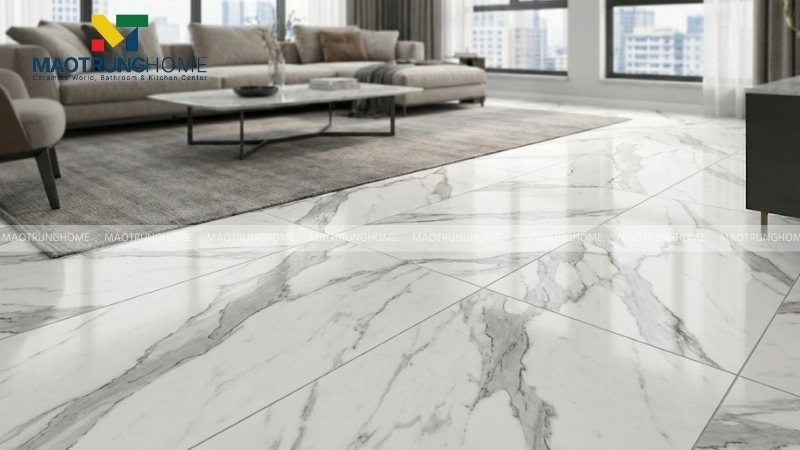 Gạch vân đá marble tạo cảm giác không gian mở rộng hơn