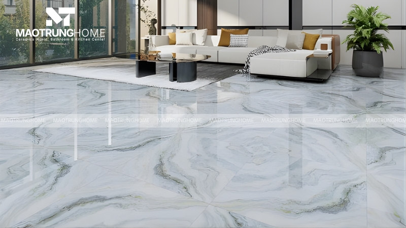 Gạch bóng kiếng toàn phần có lớp men nano bảo vệ bề mặt