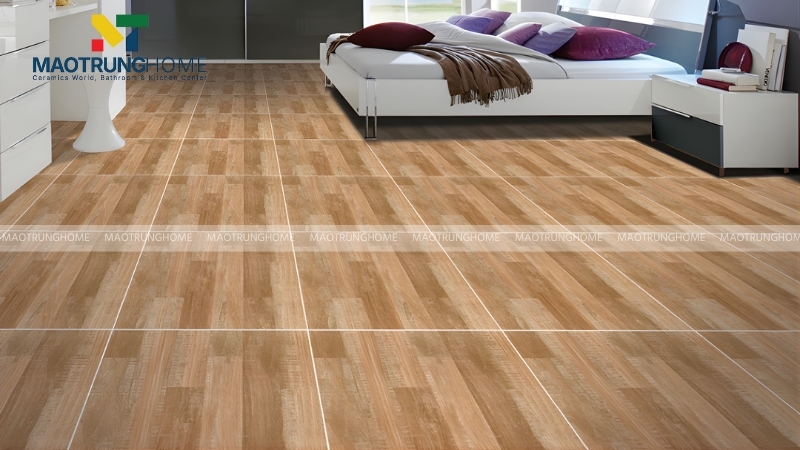 Mẫu gạch lát nền 60x60 giả gỗ ấm cúng