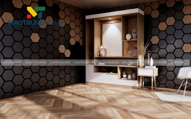 Hiệu ứng thị giác mạnh mẽ từ những viên gạch xếp chéo 45 độ