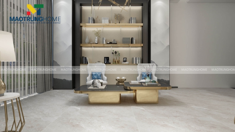 Mẫu gạch Granite giả xi măng phong cách tối giản