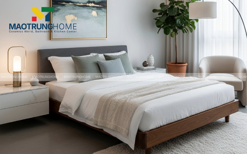 Gạch lát nền màu nâu đất thuộc tông màu trầm