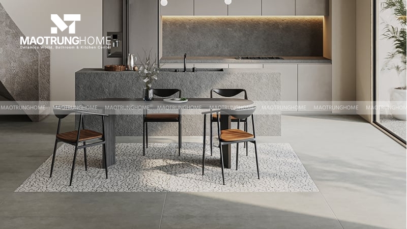 Gạch xám xi măng phong cách tối giản