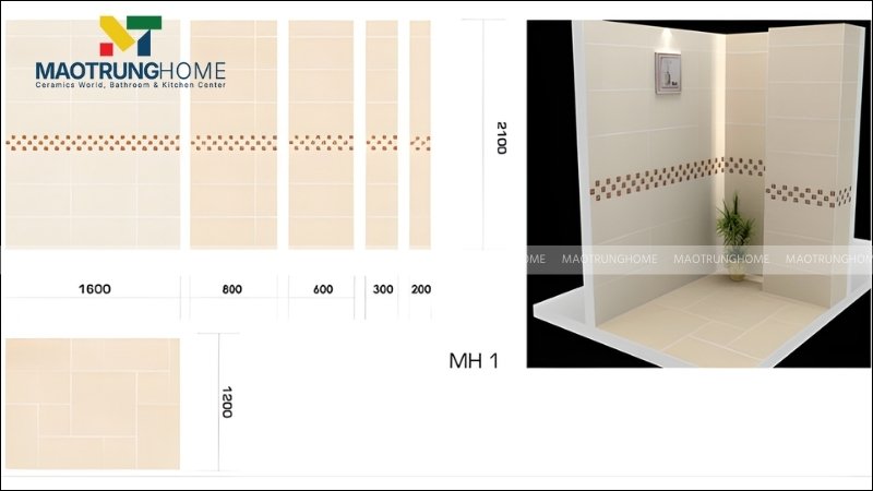 Chọn kích thước gạch tương xứng với diện tích sàn giúp không gian hài hòa hơn