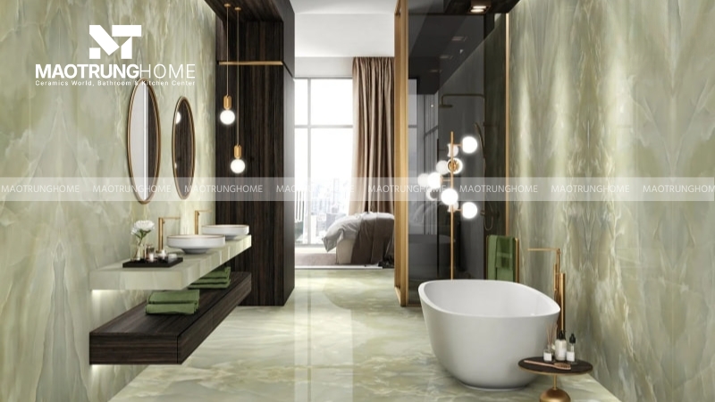 Gạch xanh cẩm thạch phòng tắm