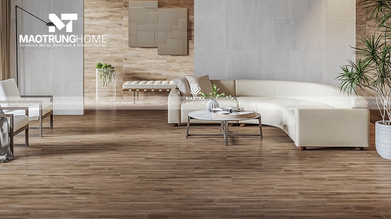 Kết hợp ưu điểm chống trơn của gạch Prime với vẻ đẹp gần gũi của gỗ tự nhiên