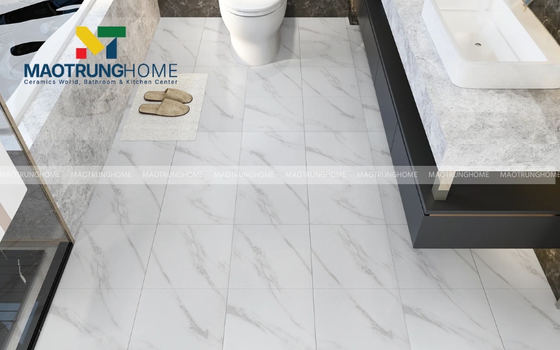 Mẫu gạch vân đá xám đậm mang lại phong cách hiện đại và đẳng cấp