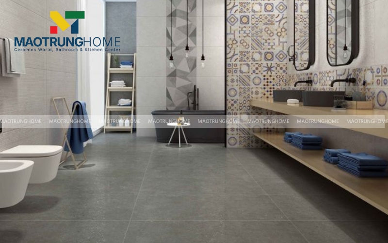 Phong cách công nghiệp đầy cá tính với gạch lát nền vân xi măng