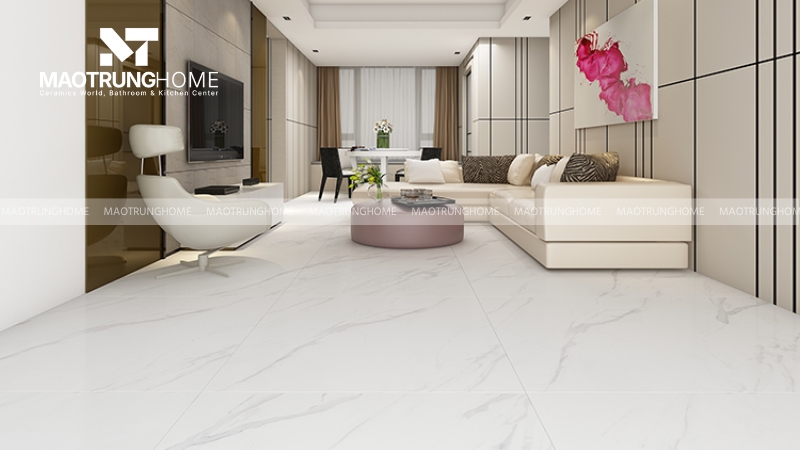 Chọn gạch lát nền phòng khách giúp mở rộng không gian