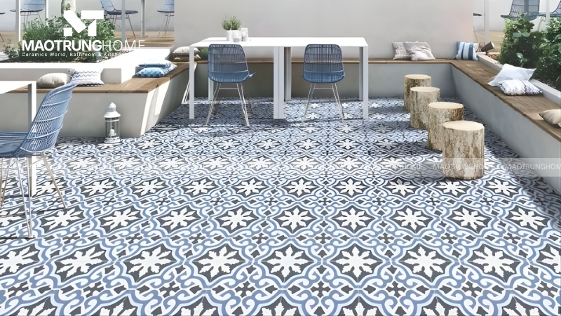 Gạch bông thường được dùng để lát tạo điểm nhấn