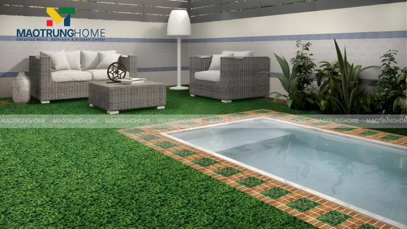 Gạch giả cỏ xanh mát cho sân thượng