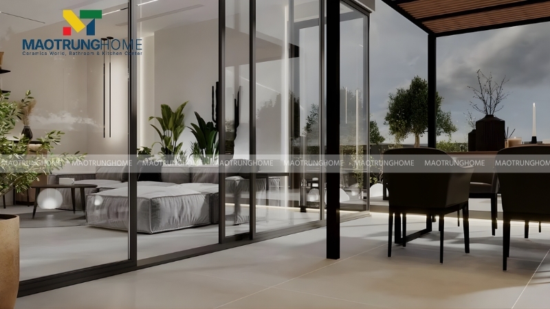 Mẫu gạch cho sân thượng có mái che