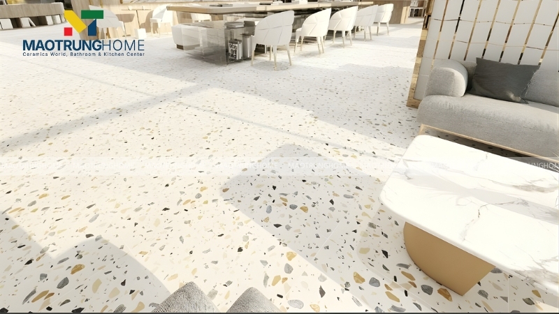 Gạch Terrazzo hạt đá hiện đại cho sân thượng
