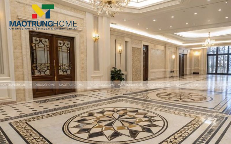 Gạch thảm nâu đất sang trọng tạo vẻ đẹp ấm cúng và bề thế