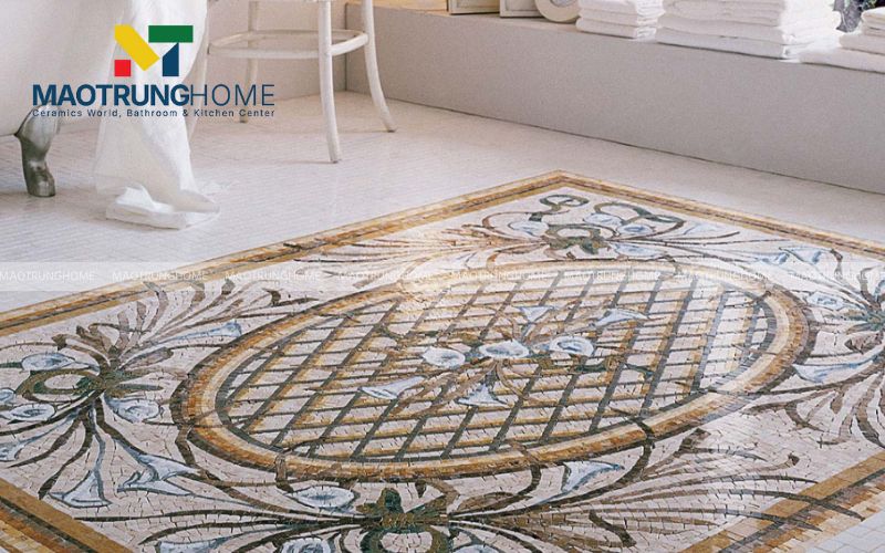 Gạch thảm cổ điển mô phỏng họa tiết Baroque đầy quyền quý