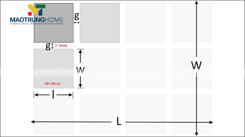 Khoảng cách ron gạch tiêu chuẩn là 2-3mm