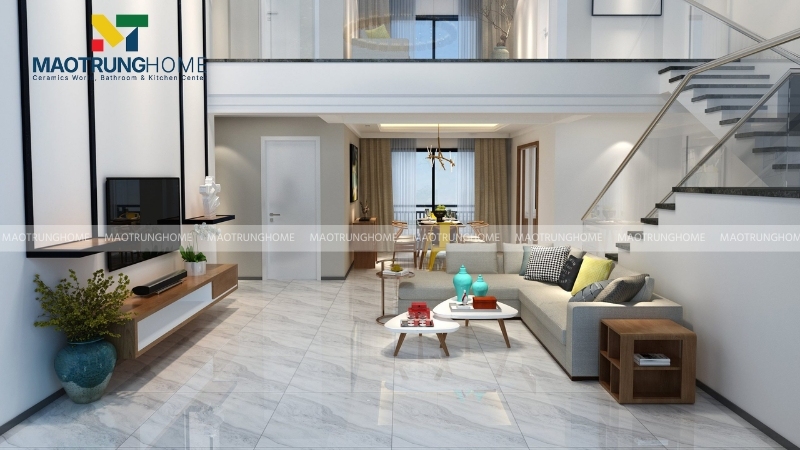 Đối với phòng nhỏ, nên chọn gạch khổ 60x60cm