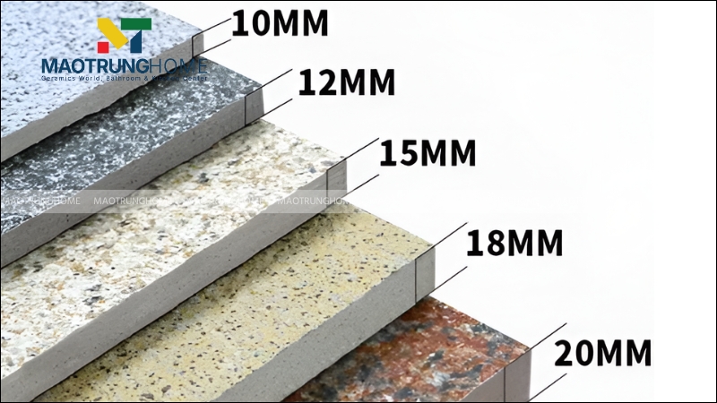 Độ dày gạch khổ lớn 100x100 và 60x120