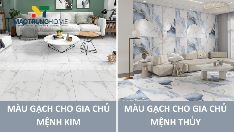 Cách chọn màu gạch cho gia chủ mệnh Kim và mệnh Thủy
