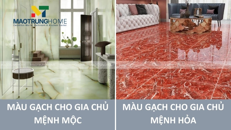 Cách chọn màu gạch cho gia chủ mệnh Mộc và mệnh Hỏa