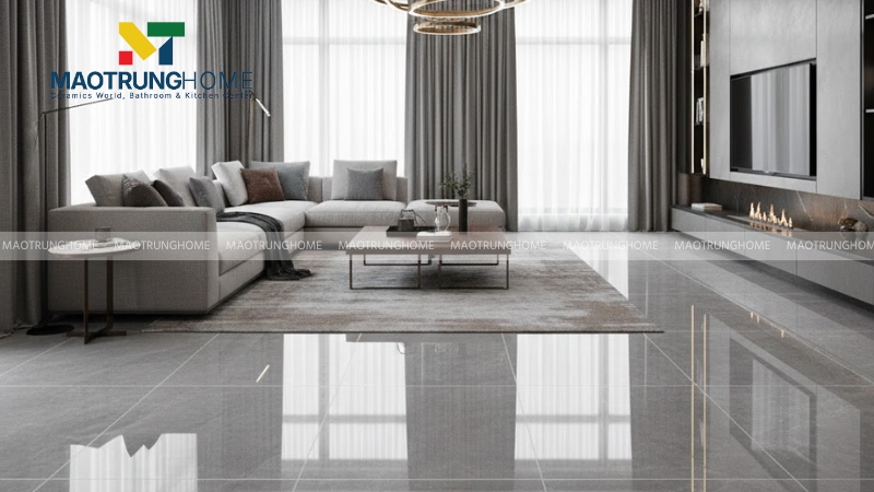 Mẫu gạch bóng kiếng sang trọng cho phòng khách (Mẫu 3)