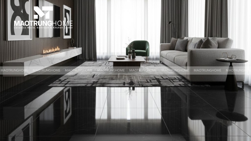 Mẫu gạch bóng kiếng sang trọng cho phòng khách (Mẫu 5)