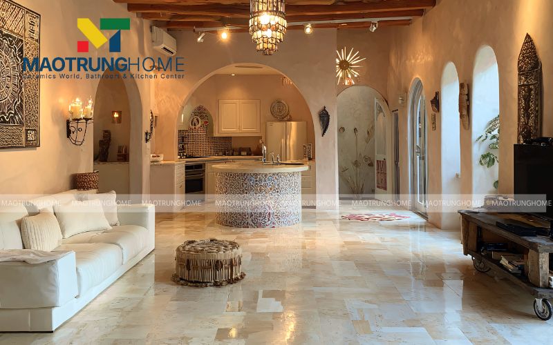 Xu hướng lát gạch vân đá Marble 80x80 dẫn đầu kiến trúc 2026