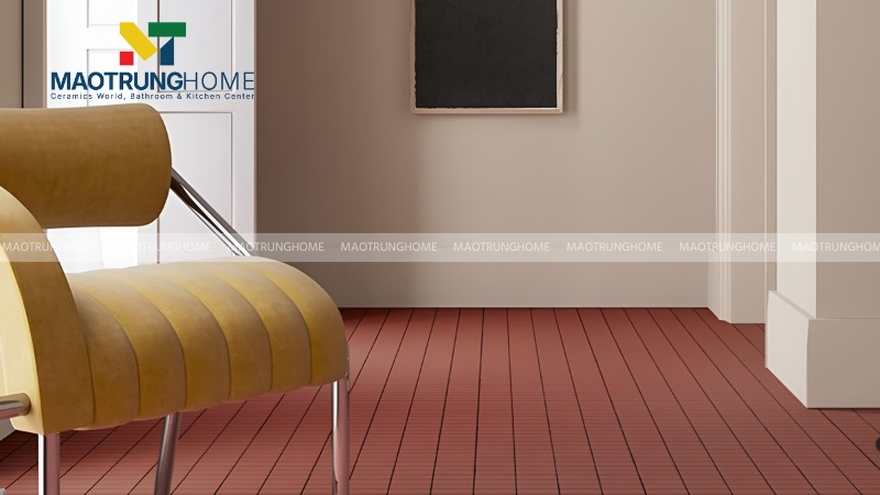 Mẫu gạch đỏ trơn phong cách tối giản (Mẫu 4)