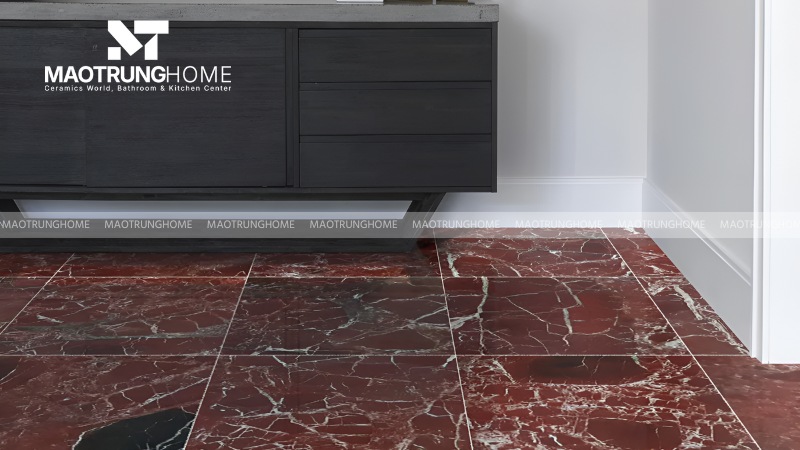 Mẫu gạch đỏ vân đá Marble hiện đại (Mẫu 1)