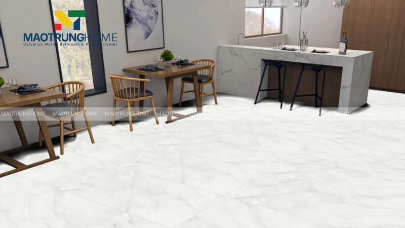 Gạch trắng vân mây và vân khói (Mẫu 5)