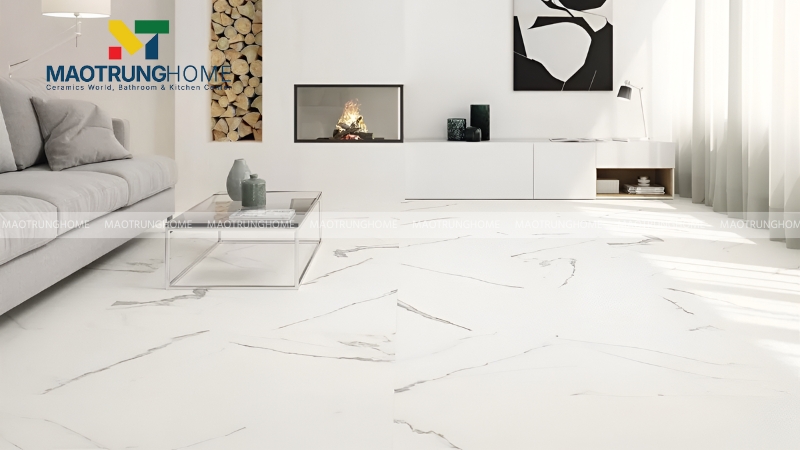Gạch trắng vân đá Marble và Calacatta (Mẫu 1)