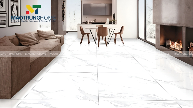 Gạch lát nền màu trắng kích thước 80x80cm
