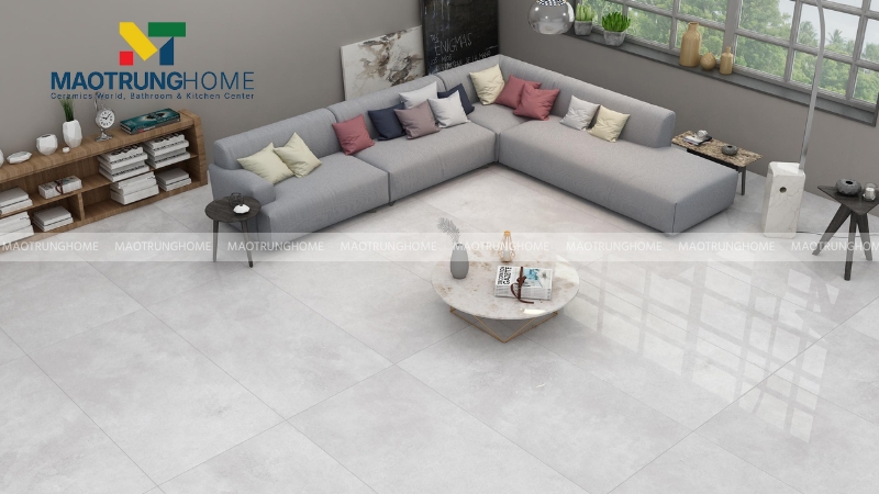Gạch lát nền màu trắng khổ lớn