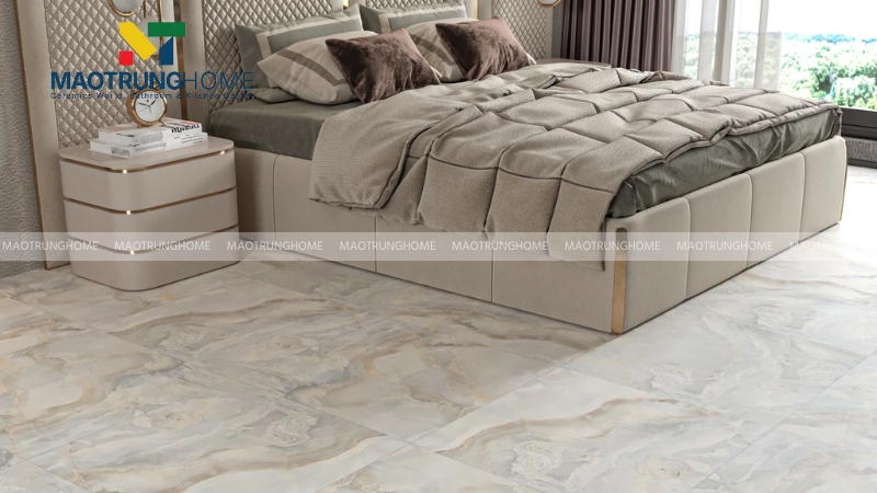 Gạch lát nền màu trắng cho phòng ngủ