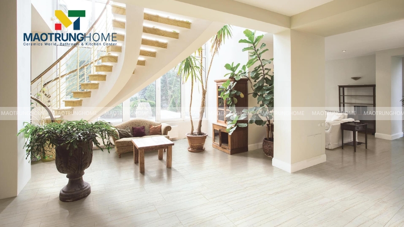 Kinh nghiệm phối nội thất với sàn gạch màu trắng