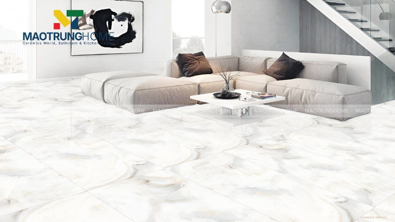 Gạch trắng vân mây và vân khói (Mẫu 1)