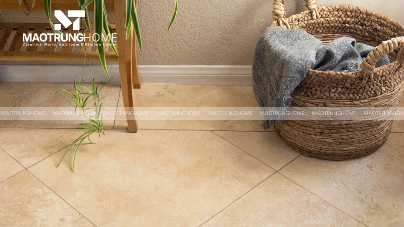 Gạch vàng kem vân đá Travertine (Mẫu 1)