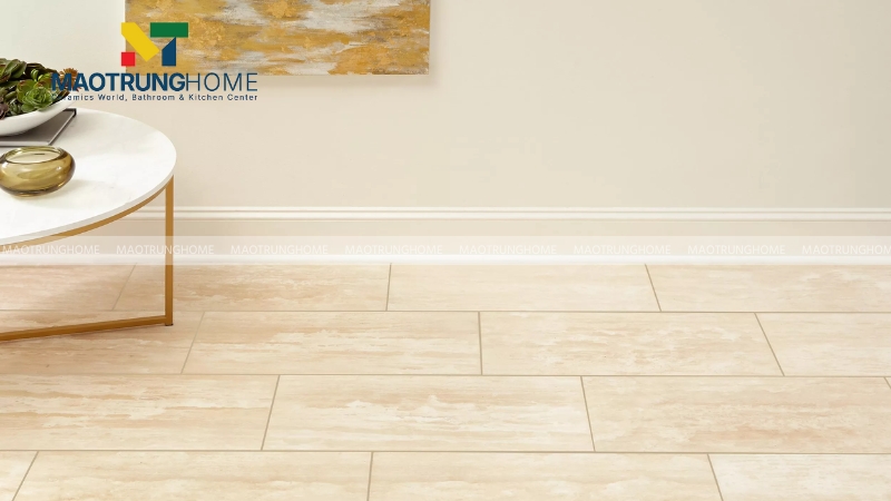 Gạch vàng kem vân đá Travertine (Mẫu 2)