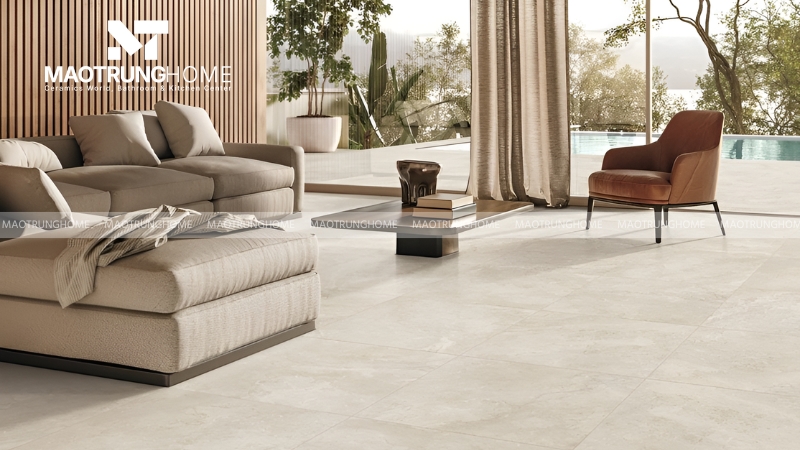 Gạch vàng kem vân đá Travertine (Mẫu 5)