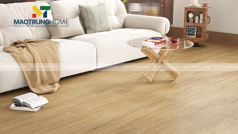 Gạch vân gỗ màu vàng nâu mộc mạc (Mẫu 3)