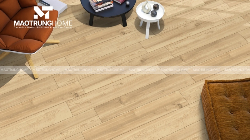 Gạch vân gỗ màu vàng nâu mộc mạc (Mẫu 4)
