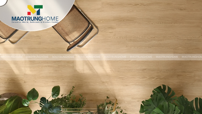Gạch vân gỗ màu vàng nâu mộc mạc (Mẫu 5)