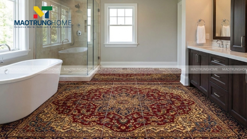 Mẫu gạch 3D giả thảm và hoa văn nghệ thuật (Mẫu 1)